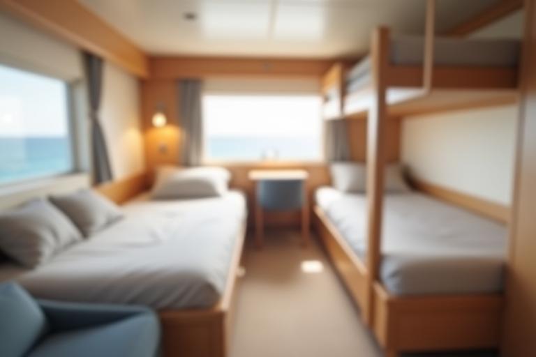 Gemütlicher Kabineninnenraum auf einer Ostsee Link Ferries Fähre